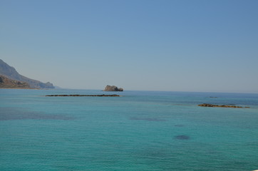 Greece Crete landscape mountains road panorama sea shore sun beach