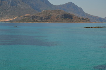 Greece Crete landscape mountains road panorama sea shore sun beach