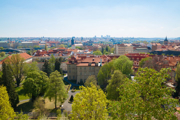 Prague landscape on sunny spring day