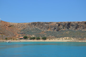 Greece Crete landscape mountains road panorama sea shore sun beach