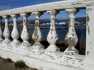 ruined fence near the sea