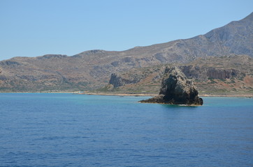 Greece Crete landscape mountains road panorama sea shore sun beach