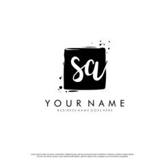 S A SA initial square logo template vector