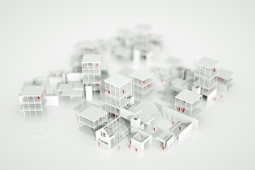 Real estate and property project, 3d image