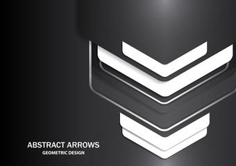 Corporate background with metal colored arrows and white arrows. Abstract template with a clean minimal style.