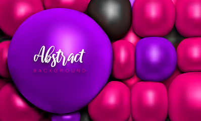 Creative abstract background with colorful glossy 3d balls.