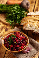 Vinegret. Traditional Russian vegetable salad. 