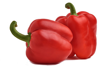 Pepper red. Sweet red peppers. Paprika. With clipping path. Isolated. Full depth of field. 