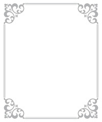 Decorative frame Elegant vector element for design in Eastern style, place for text. Floral grey border. Lace illustration for invitations and greeting cards