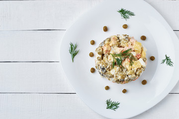 Traditional Russian Christmas and New year salad 