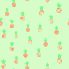 Fresh Pineapples Vector Repeat Seamless Pattern