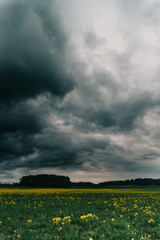 Storm over latvian fields