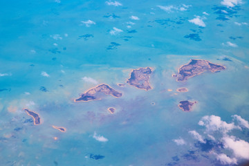 Fototapeta na wymiar Airplane Caribbean Islands Tropical