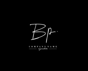 B P BP Signature initial logo template vector