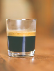 cup of coffee on a wooden table