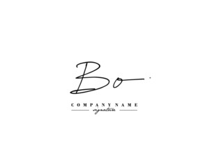 B O BO Signature initial logo template vector
