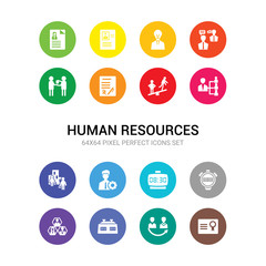 16 human resources vector icons set included certification, change management, chess clock, choice, chronometer, clock, coaching, company, company structure, compare, confidentiality agreement icons