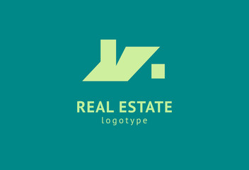 Abstract real estate agent logo icon vector design. Rent, sale of real estate vector logo, House cleaning, home security, real estate auction. Vector building logo concept.