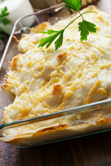 Casserole with fish and potatoes