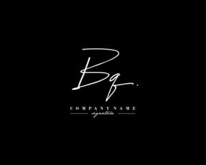 B Q BQ Signature initial logo template vector