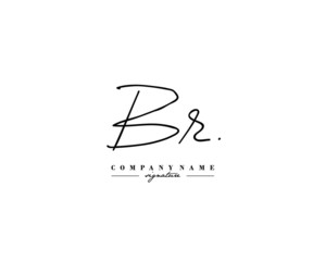 B R BR Signature initial logo template vector