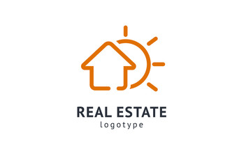 Abstract real estate agent logo icon vector design. Rent, sale of real estate vector logo, House cleaning, home security, real estate auction. Vector building logo concept.