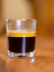 cup of coffee on a wooden table