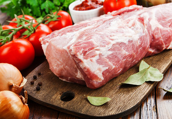 Raw meat pork