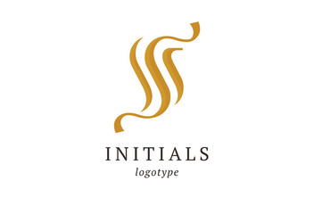 Letter S vector logo. Vintage Insignia and Logotype. Business sign, identity, label, badge initials. Monogram design elements, graceful template. Calligraphic elegant logo design