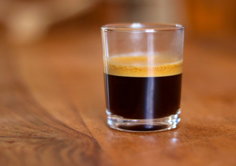 cup of coffee on a wooden table