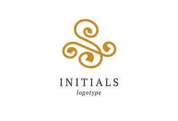 Letter S vector logo. Vintage Insignia and Logotype. Business sign, identity, label, badge initials. Monogram design elements, graceful template. Calligraphic elegant logo design