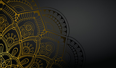 Wedding invitation or greeting card with mandala lace ornament. Die cut paper lace envelope. Wedding invitation envelope template for laser cutting. Islam, Arabic, Indian, ottoman motifs. Vector. 