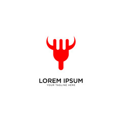 Hell Food logo template, vector illustration - Vector