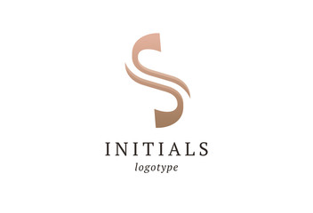 Letter S vector logo. Vintage Insignia and Logotype. Business sign, identity, label, badge initials. Monogram design elements, graceful template. Calligraphic elegant logo design