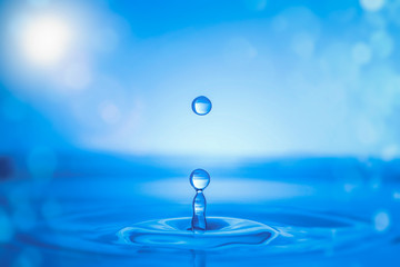 Fototapeta na wymiar Water drop splash on water surface.