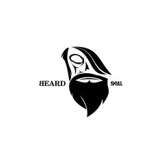 beard skull logo concept