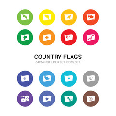 16 country flags vector icons set included india flag, mexico flag, vietnam flag, australia iran argentina saudi arabia portugal japan singapore switzerland icons