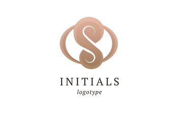 Letter S vector logo. Vintage Insignia and Logotype. Business sign, identity, label, badge initials. Monogram design elements, graceful template. Calligraphic elegant logo design