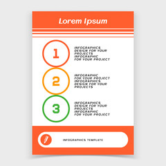 Brochure cover or web banner design with numbered steps