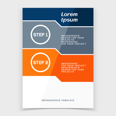 Brochure cover or web banner design with numbered steps