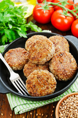  Buckwheat  burgers on the pan