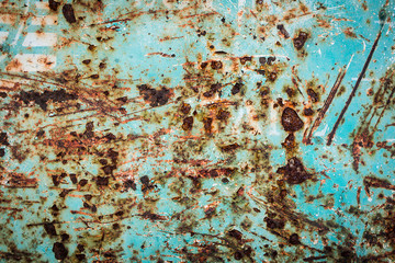 Blue and white grunge. Vintage oil barrel dust and rusty texture. Abstract background with copy sapce.