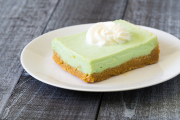 Key lime pie square slice