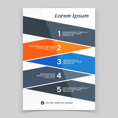 Brochure cover or web banner design with numbered steps