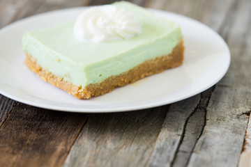 Key lime pie square slice