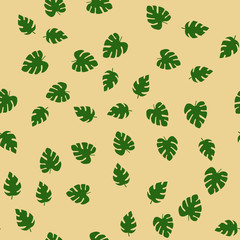 Leaves Seamless vector Pattern. Flat style floral Background