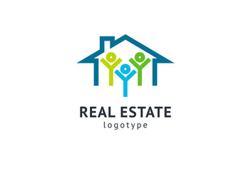 Abstract real estate agent logo icon vector design. Rent, sale of real estate vector logo, House cleaning, home security, real estate auction. Vector building logo concept.