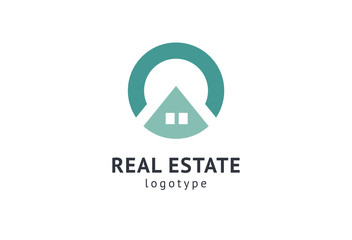Abstract real estate agent logo icon vector design. Rent, sale of real estate vector logo, House cleaning, home security, real estate auction. Vector building logo concept.