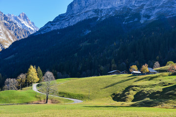 Mountain town in Grindelwald, Switzerland