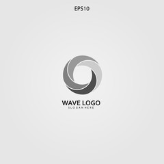 wave logo design minimalist and elegant concept
